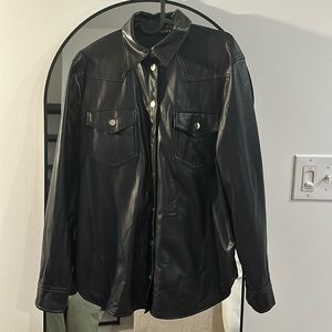 NWOT Zara faux leather buttoned down jacket
